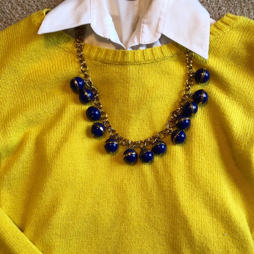 J. Crew statement necklace (blue and gold)